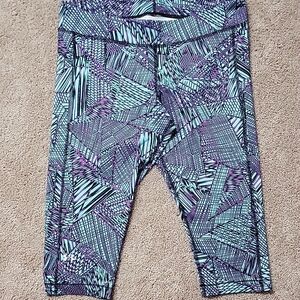 Under Armour Blue and Purple Capri Leggings with Abstract Print